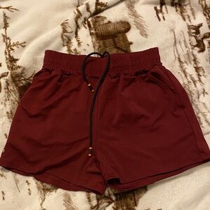 Women's Maroon Athletic Shorts